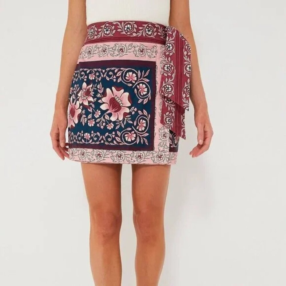 FARM Rio Pink and Blue Floral Skirt